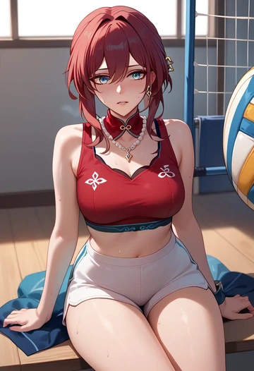 star rail,ruan mei,volleyball uniform  - AI generated anime art